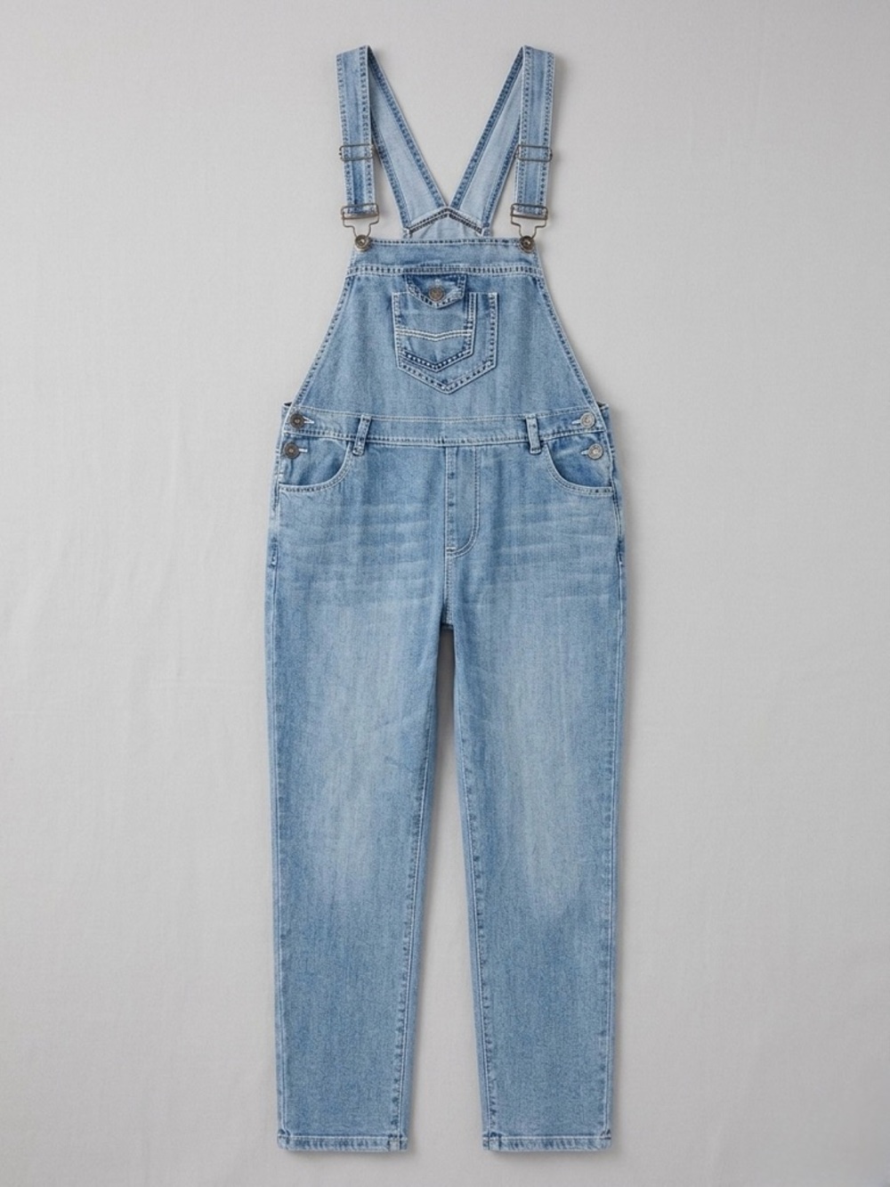 90’s Anna-Kaci Light Blue Denim Baggy Cropped Overalls